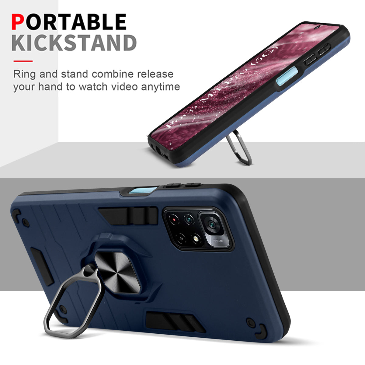 For Poco M4 Pro 5G Back Cover Case (Shockproof Polycarbonate Dual Layer Hybrid Armor)