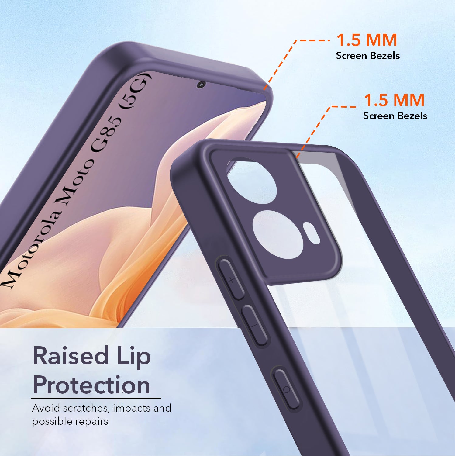 For Motorola Moto G85 5G Back Cover Case (Lifetime Anti Yellow | Anti Scratch | Crystal Clear Shockproof)