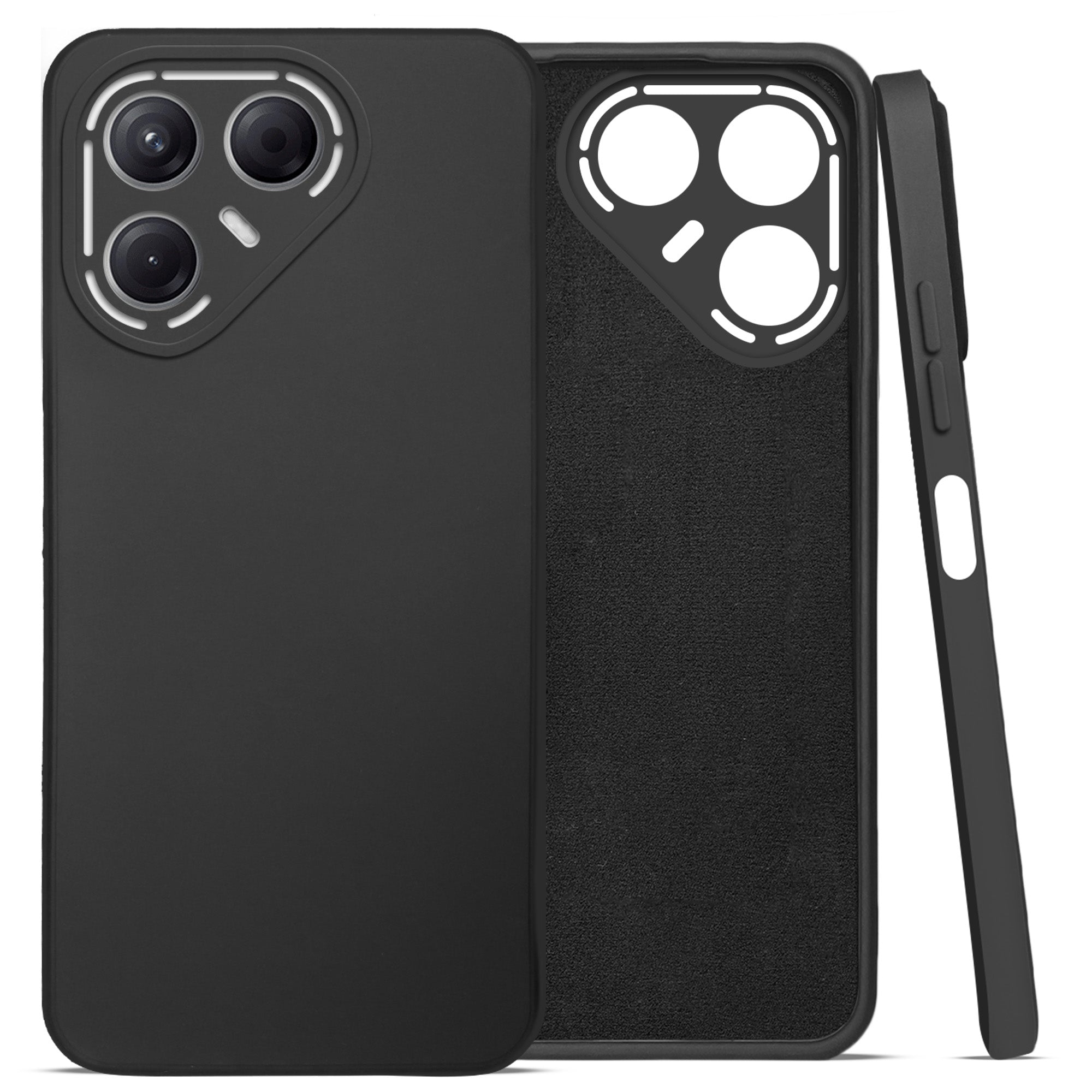 For Tecno Pova 7 5G Back Cover Case (Matte Finish Silicone with Inside Fiber Cloth)