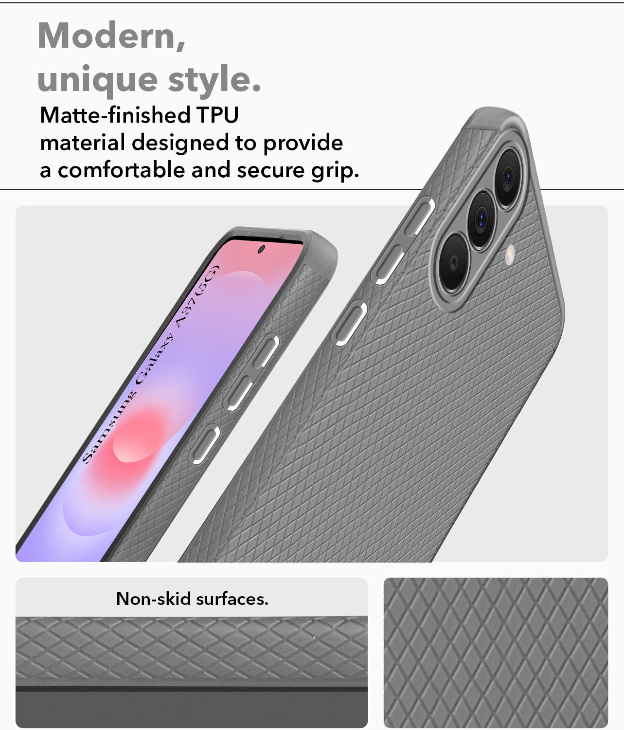 For Samsung Galaxy A37 5G Back Cover Case Liquid Silicone (Camera Protection | Side Grip Texture | Soft and Flexible)