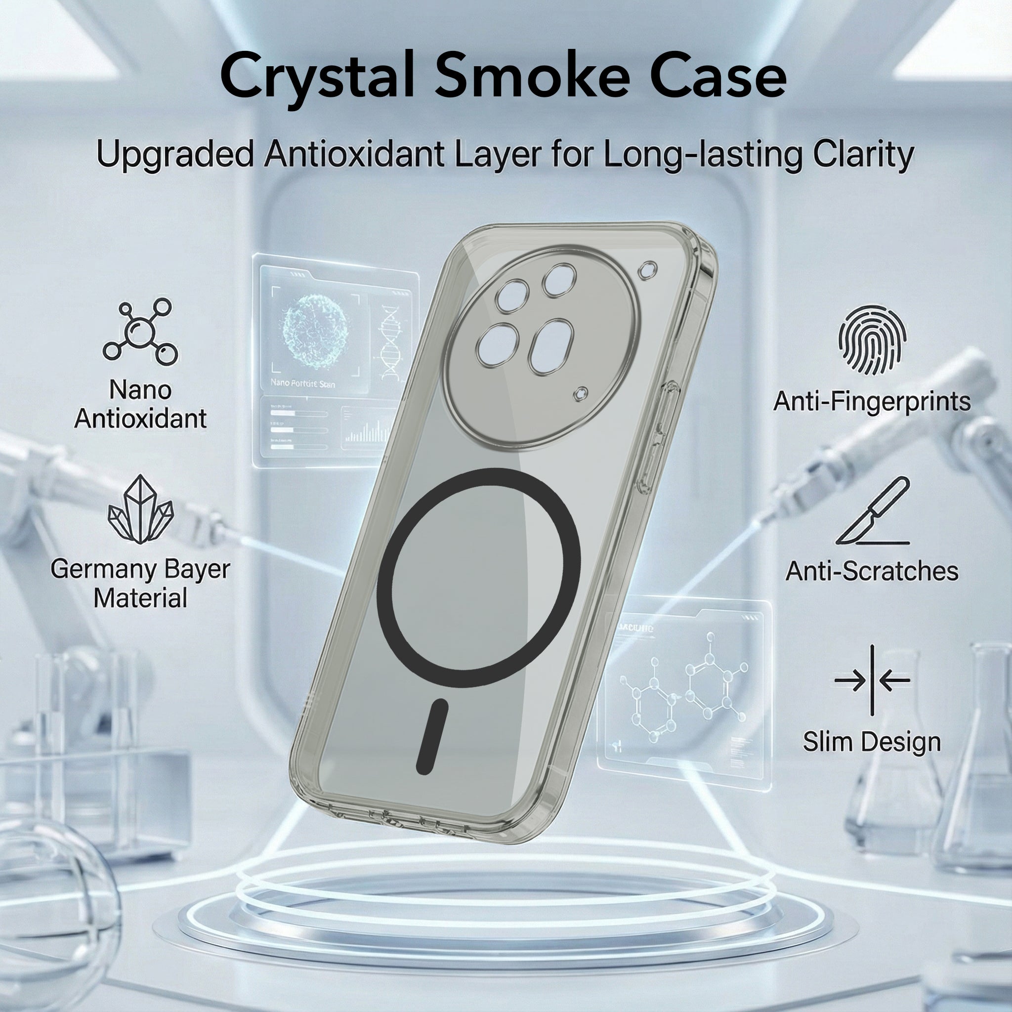 For Nothing Phone 3A Pro 5G Back Cover Shockproof Crystal-Clear (Magsafe Wireless Support | Drop & Camera Protection | Hard Polycarbonate)