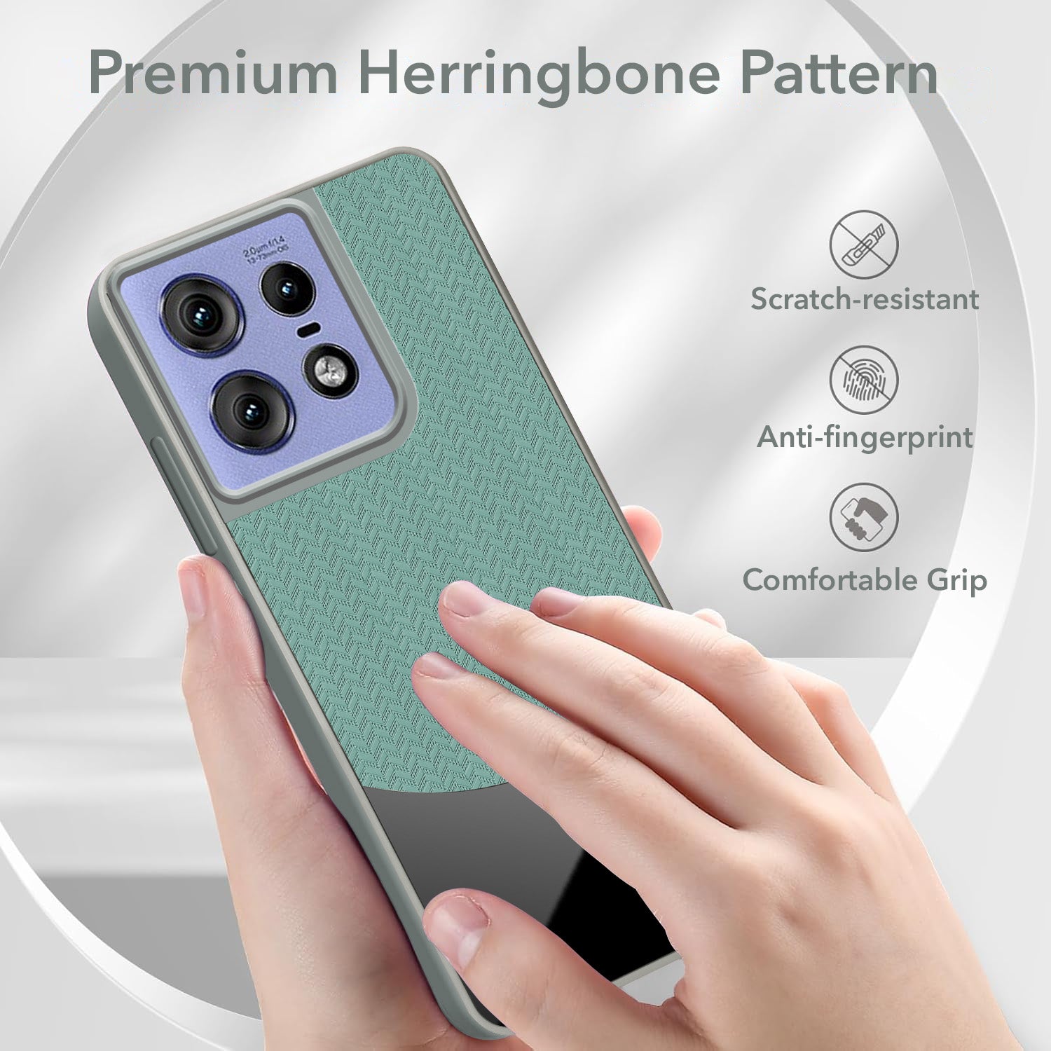 For Motorola Moto Edge 50 Pro Back Cover Case (Elegant PU Leather Finish | Premium Minimalist Professional | Camera Protection Bump)