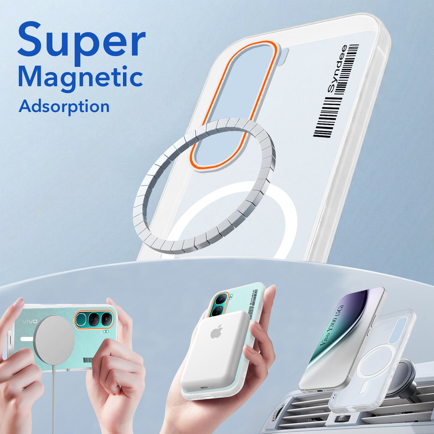 For Vivo Y300 Back Cover Case (Soft Touch | Camera Bump Protection | MagSafe Compatible | Matte Finish)