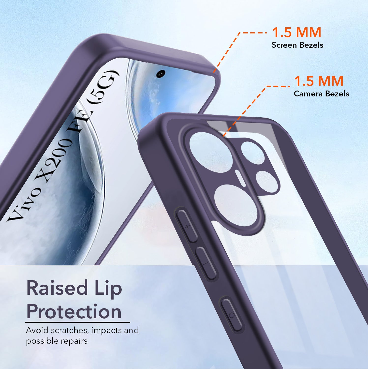 For Vivo X200 FE Back Cover Case Ultra-Hybrid (Lifetime Anti Yellow | Anti Scratch | Crystal Clear Shockproof)
