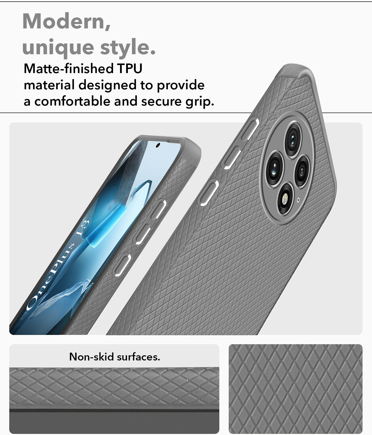 For OnePlus 13 Back Cover Case (Liquid Silicone | Side Grip | Camera Protection)