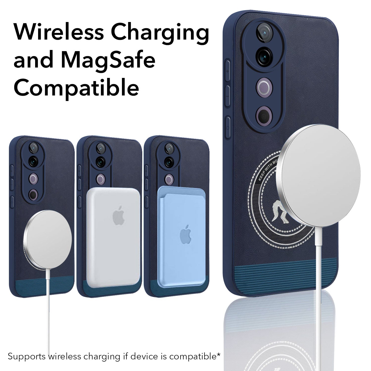 For Vivo V40 | Vivo V40 Pro 5G Back Cover Case PU Leather Finish (Professional Minimalist Texture | MagSafe Compatile | Camera Protection | Sleek Sober Formal)