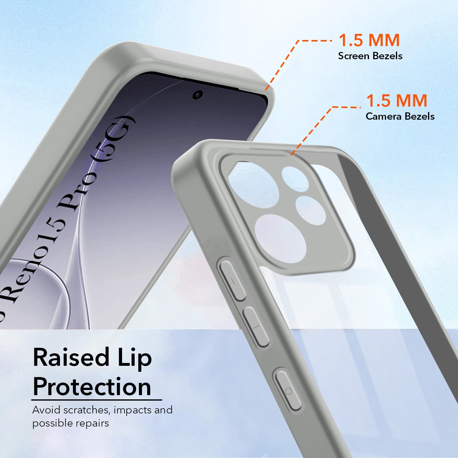 For Oppo Reno15 Pro 5G | Oppo Reno 15 Pro 5G Back Cover Case Ultra-Hybrid (Lifetime Anti Yellow | Anti Scratch | Crystal Clear Shockproof)