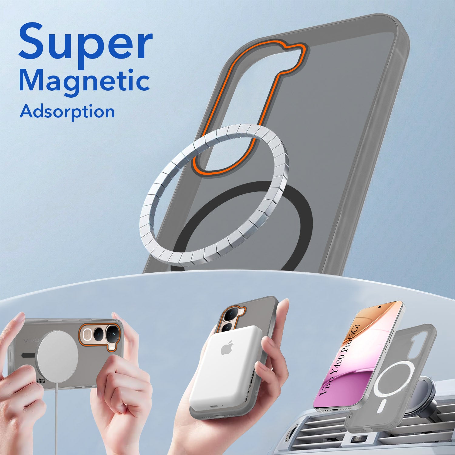 For Vivo Y400 Pro Back Cover Case (Soft Touch | Camera Bump Protection | MagSafe Compatible | Matte Finish)