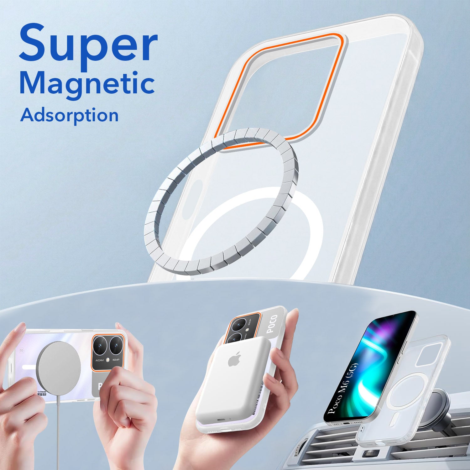 For Poco M6 5G Back Cover Case (Soft Touch | Camera Bump Protection | MagSafe Compatible | Matte Finish)