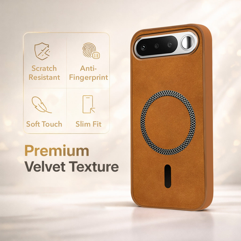 For Realme 16 Back Cover Case Leather Finish (MagSafe Compatible Wireless Charging | Soft Touch | Camera Bump Protection)