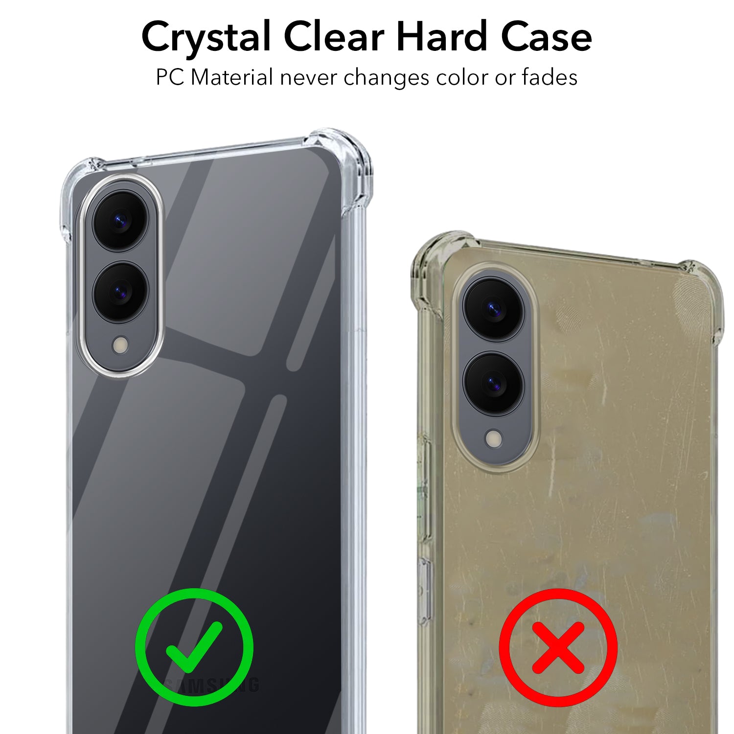 For Samsung Galaxy S25 Edge Shockproof Crystal-Clear Back Cover ( Drop & Camera Protection | Hard Polycarbonate)