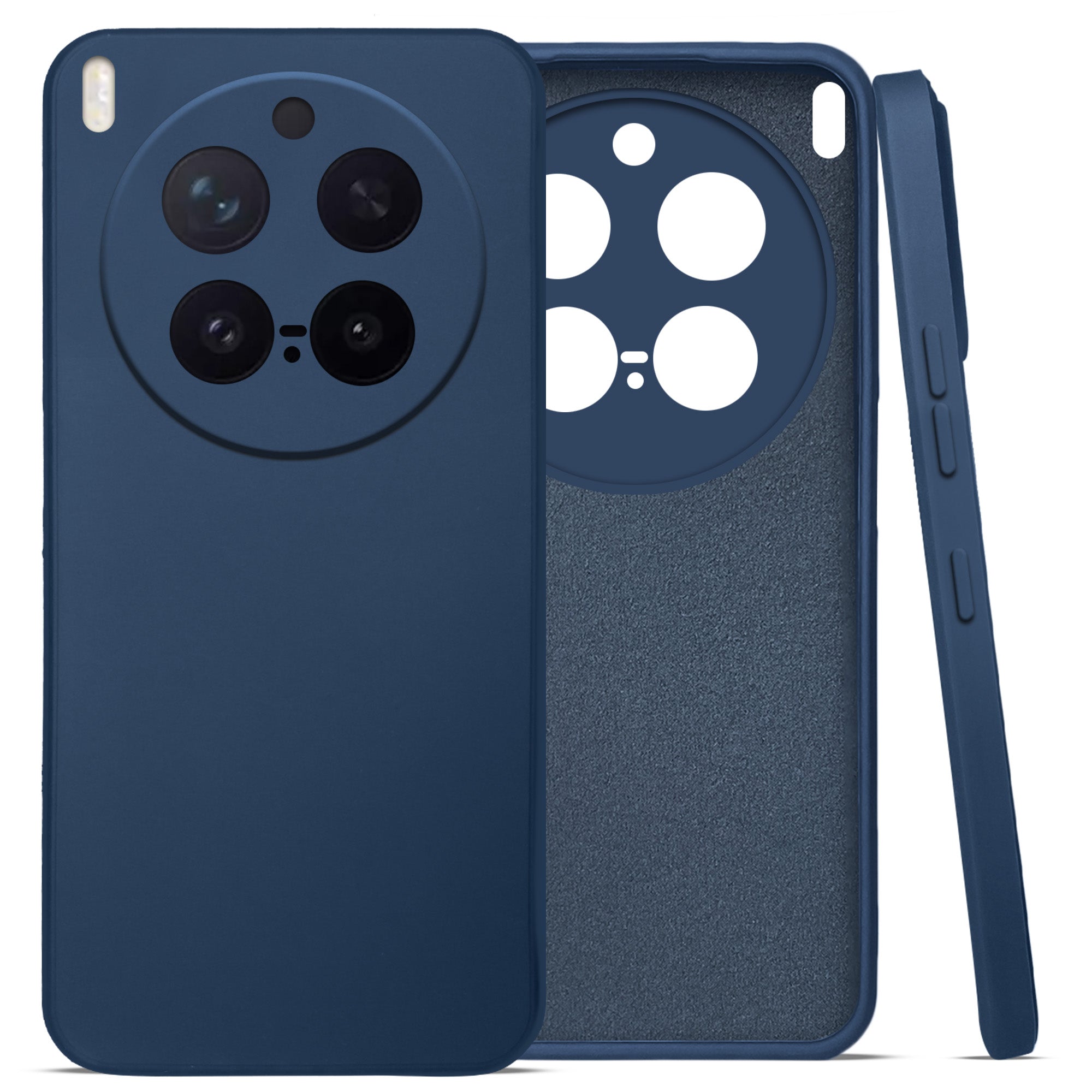 For Vivo X300 Pro Back Cover Case (Matte Finish Silicone with Inside Fiber cloth)