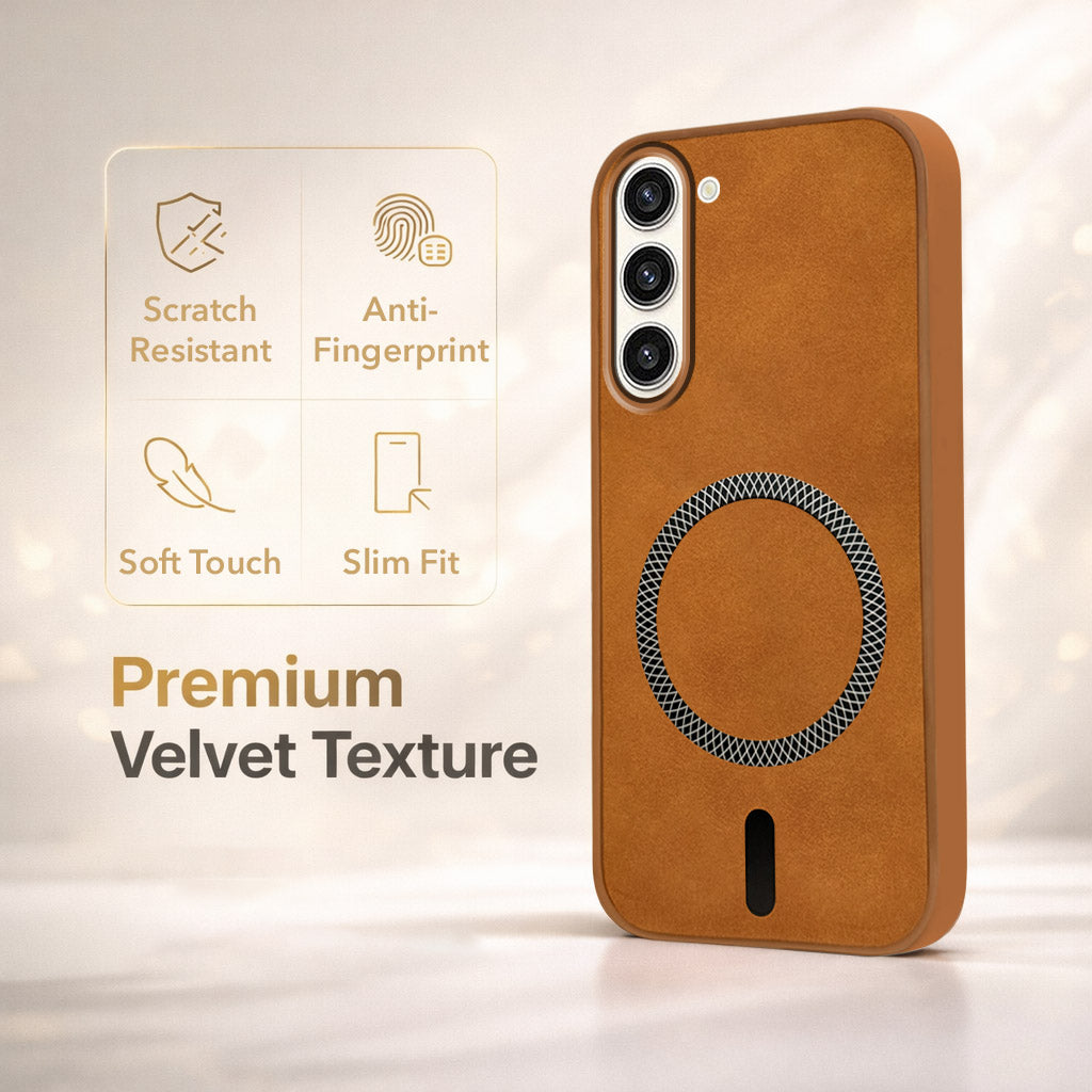 For Samsung Galaxy S23 Plus 5G Back Cover Case Leather Finish (MagSafe Compatible Wireless Charging | Soft Touch | Camera Bump Protection)