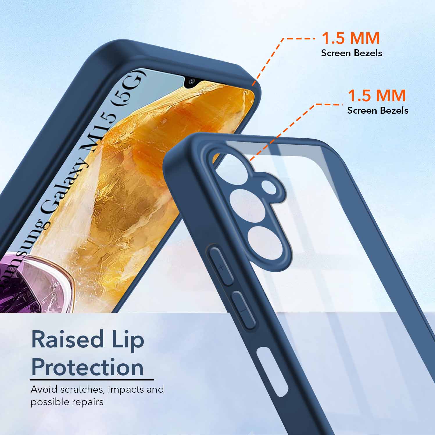 For Samsung Galaxy M15 5G Back Cover Case Ultra-Hybrid  (Lifetime Anti Yellow | Anti Scratch | Crystal Clear Shockproof)