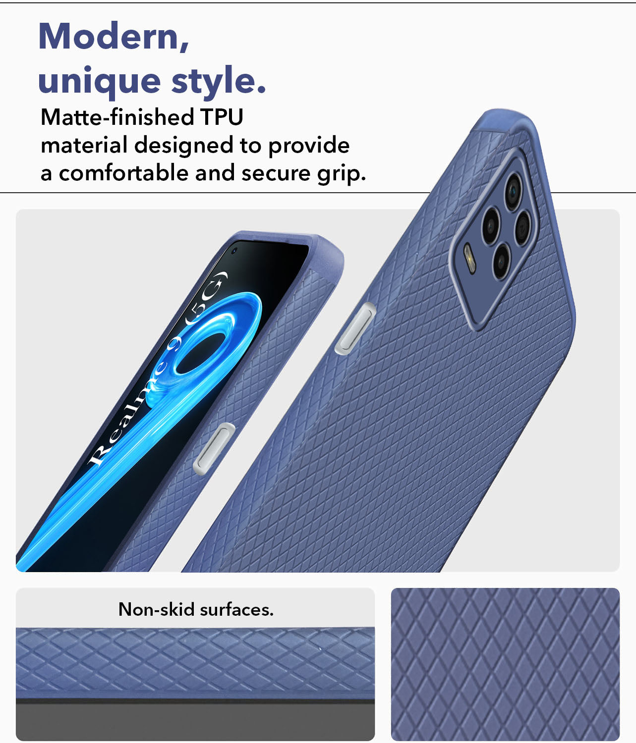 For Realme 9 5G Back Cover Case (Liquid Silicone | Side Grip | Camera Protection)