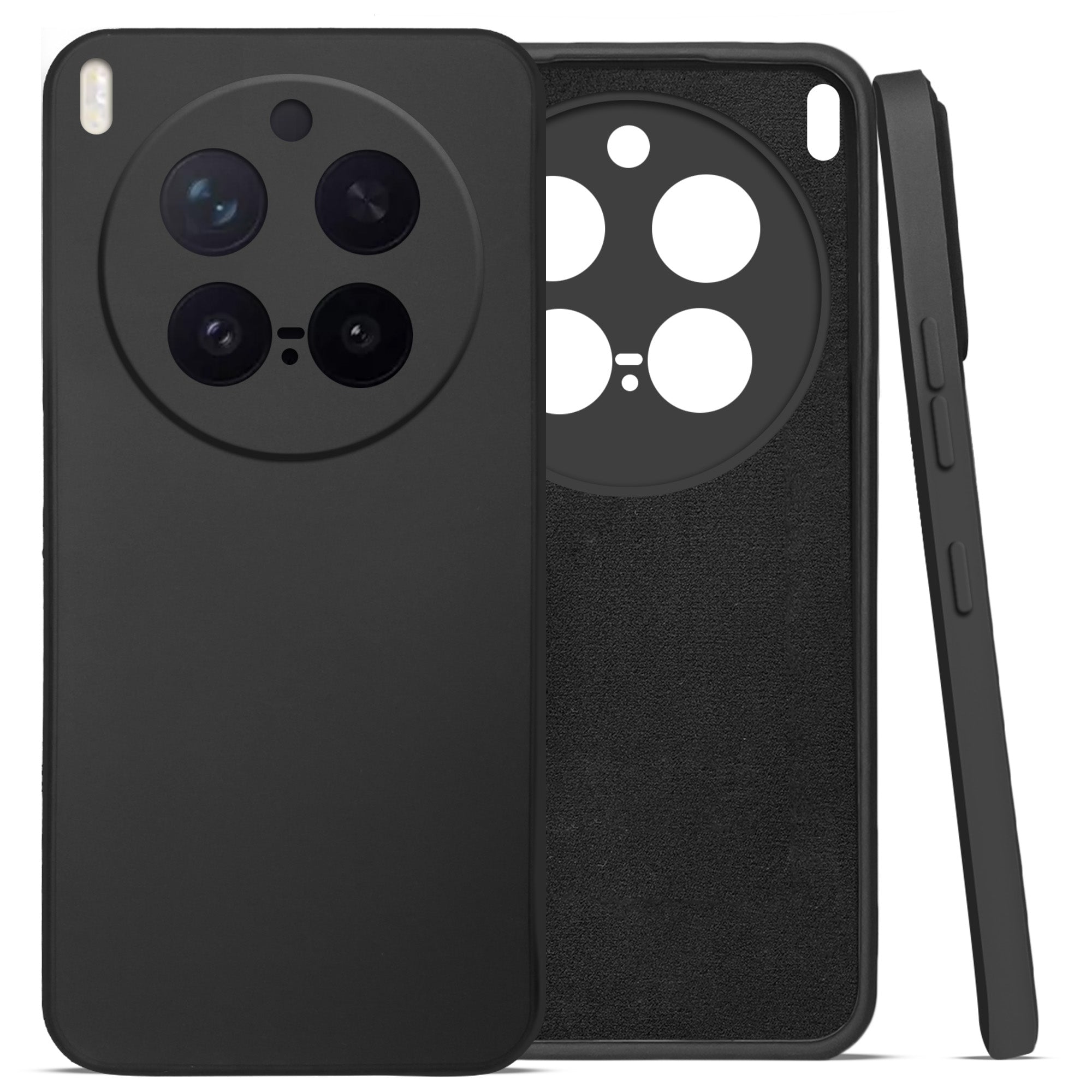 For Vivo X300 Pro Back Cover Case (Matte Finish Silicone with Inside Fiber cloth)