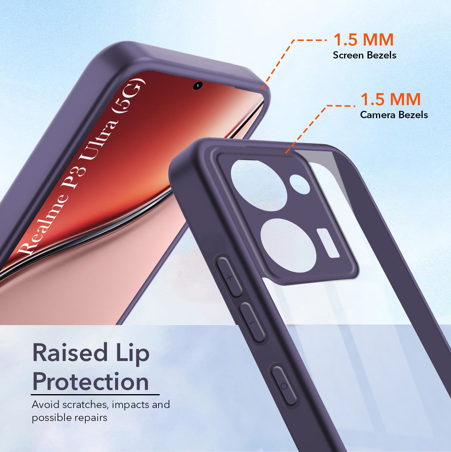 For Realme P3 Ultra Back Cover Case Ultra-Hybrid (Lifetime Anti Yellow | Anti Scratch | Crystal Clear Shockproof)