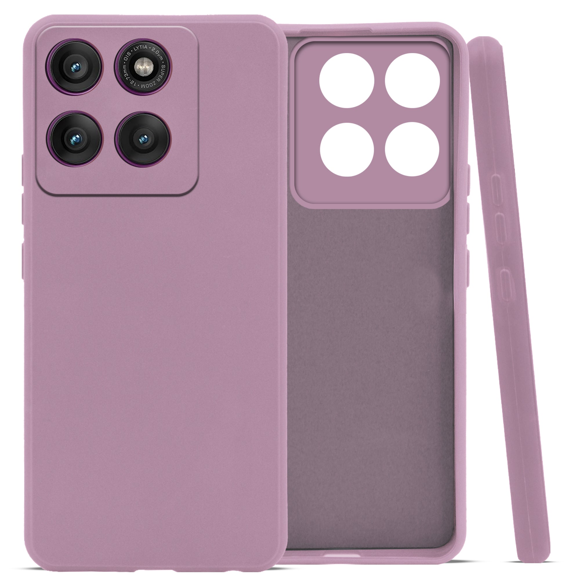 For Motorola Moto Edge 60 Pro Back Cover Case (Matte Finish Silicone with Inside Fiber Cloth)