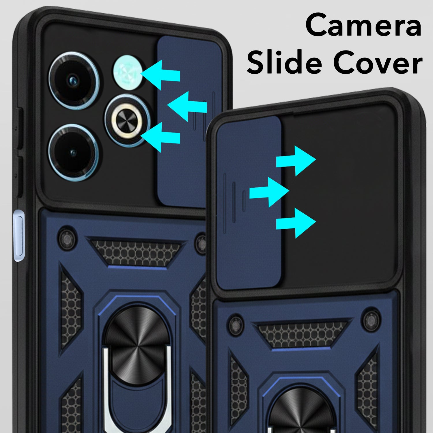 For Infinix Hot 40i Back Cover Case (Hybrid Dual Armor Polycarbonate)