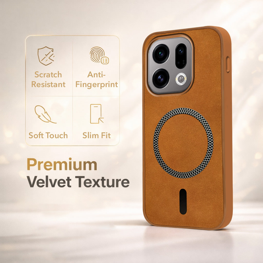 For Oppo Find X9 | Oppo Find X9s Back Cover Case Leather Finish (MagSafe Compatible Wireless Charging | Soft Touch | Camera Bump Protection)