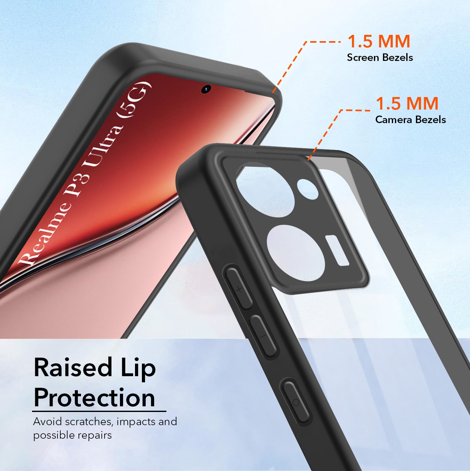 For Realme P3 Ultra Back Cover Case Ultra-Hybrid (Lifetime Anti Yellow | Anti Scratch | Crystal Clear Shockproof)