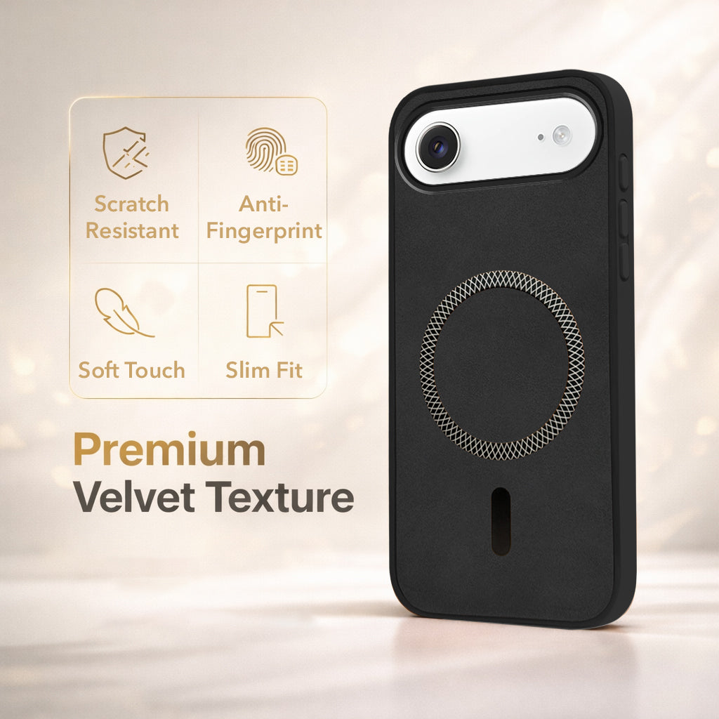 For Apple iPhone 17 Air Back Cover Case Leather Finish (MagSafe Compatible Wireless Charging | Soft Touch | Camera Bump Protection)