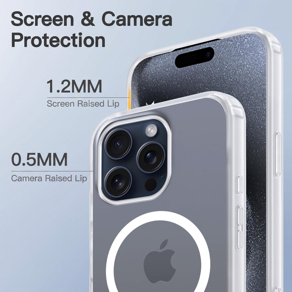 For Apple iPhone 15 Pro Matte Finish Back Case Cover (MagSafe Compatible | Translucent Soft Touch | Slim and Unbreakable)