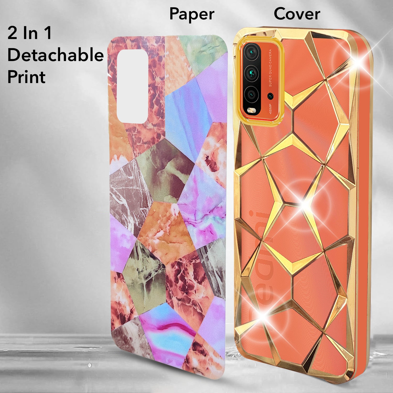 Kwnobile Handyhülle Kompatibel Mit Xiaomi Redmi Note 9 – Transparent Mit Blumen-Zwillinge Design