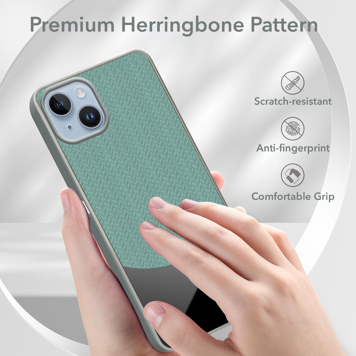 For iPhone 14 Plus Back Cover Case (Elegant PU Leather Finish | Premium Minimalist Professional | Camera Protection Bump)