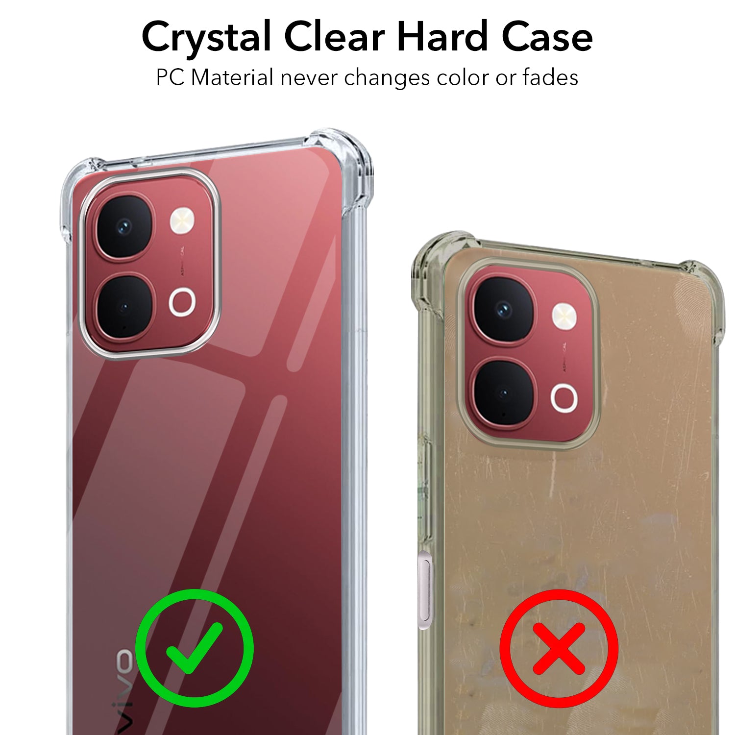 For Vivo Y31T 5G Back Cover Shockproof Crystal-Clear (Drop & Camera Protection | Hard Polycarbonate)