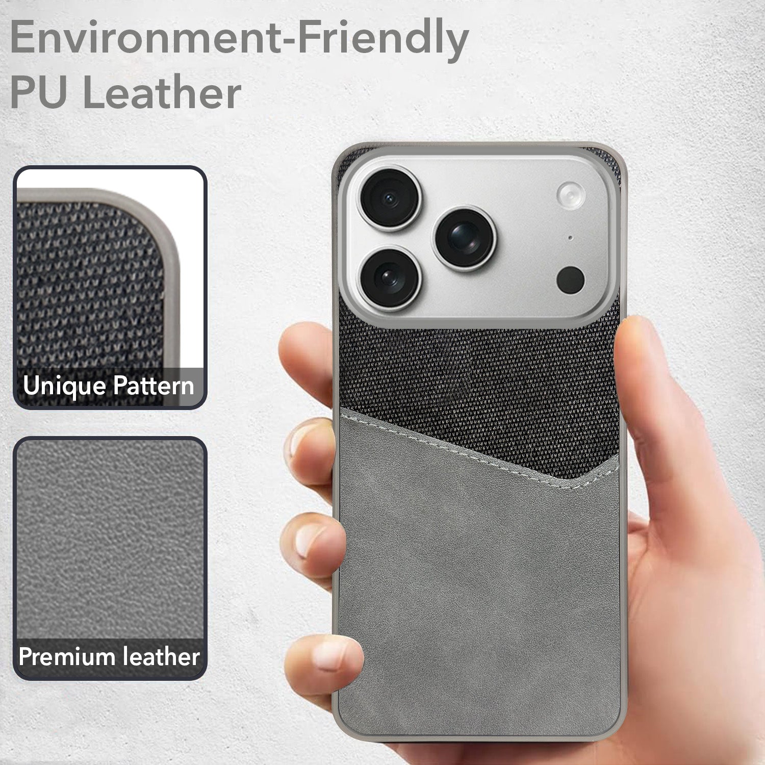 For Apple iPhone 17 Pro Back Cover Case (Dual PU Leather Stitch | Professional Minimalist | Soft and Flexible)