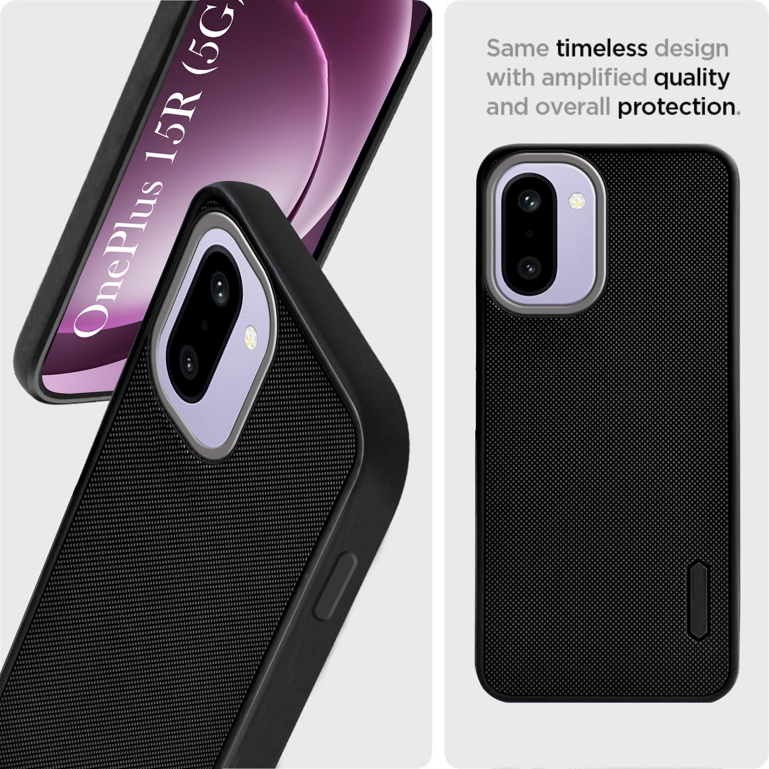 For OnePlus 15R Back Cover Case Rubberised (Textured Grip Design | Micro-Fiber Cloth Inside | Slim and Light Weight | Soft Touch and Feel)