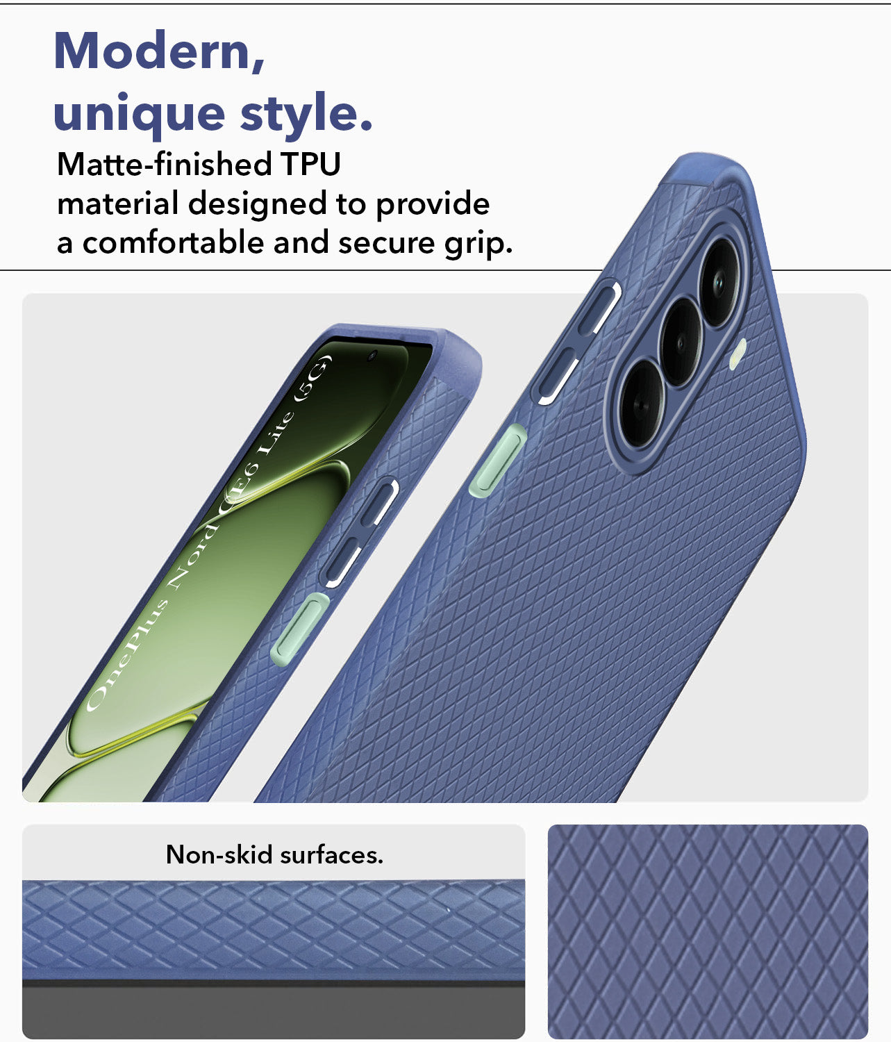 For OnePlus Nord CE 6 Lite Back Cover Case Liquid Silicone (Camera Protection | Side Grip Texture | Soft and Flexible)