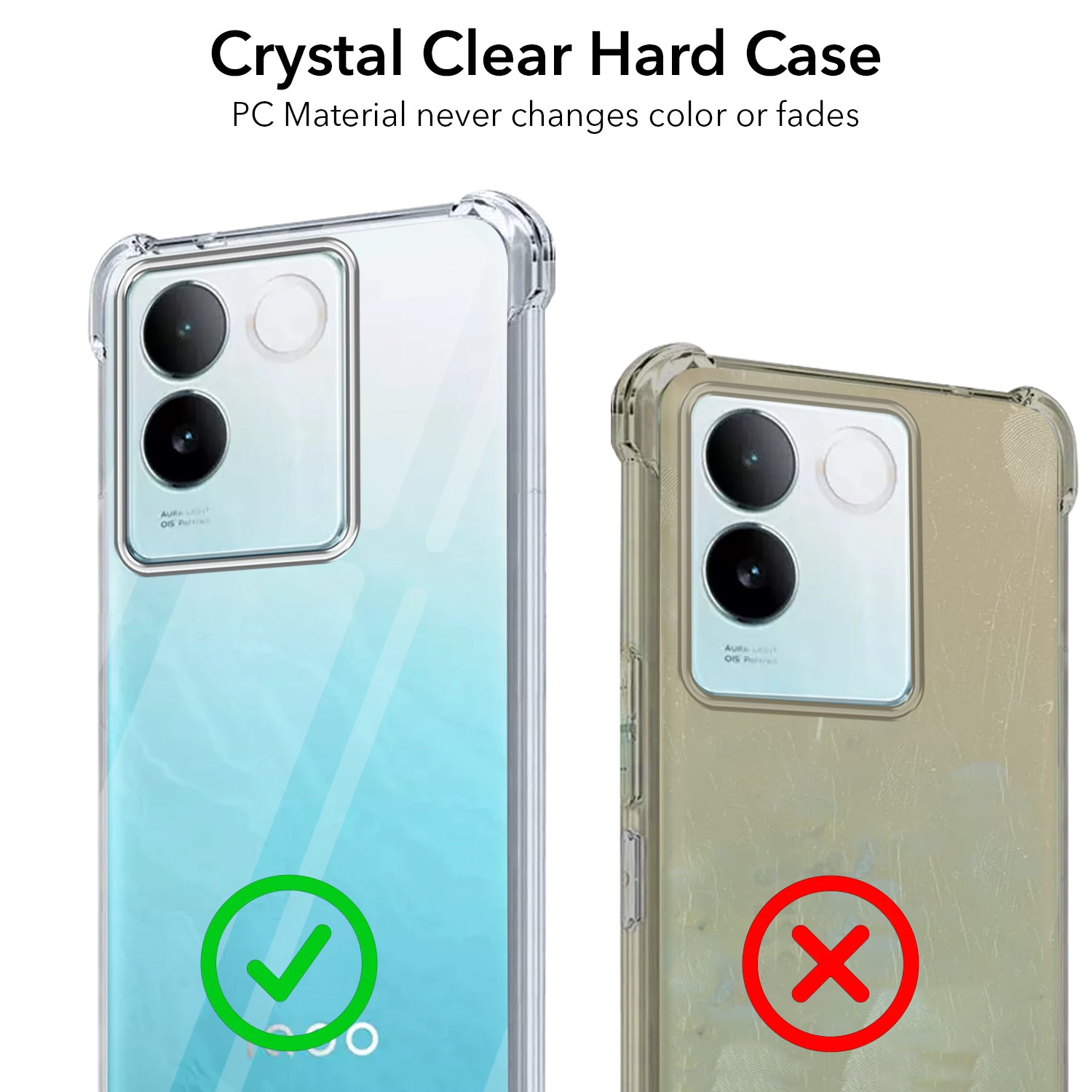 For Vivo iQOO Z7 Pro Back Cover Shockproof Crystal-Clear (Drop & Camera Protection | Hard Polycarbonate)