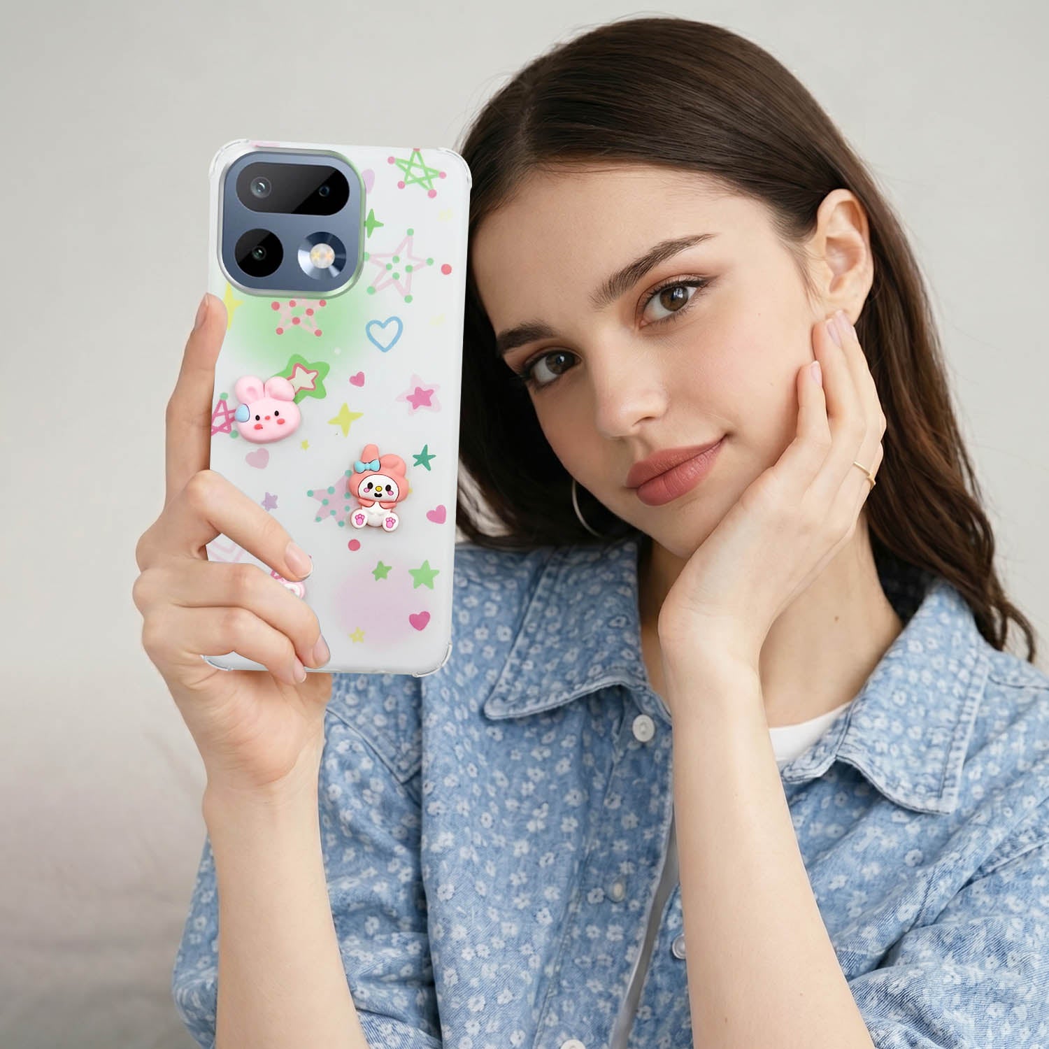 For Realme 16 Pro Back Cover Case (3D Cute Cartoons | Hard Back Side Soft | Matte Premium Finish | HD Printing)