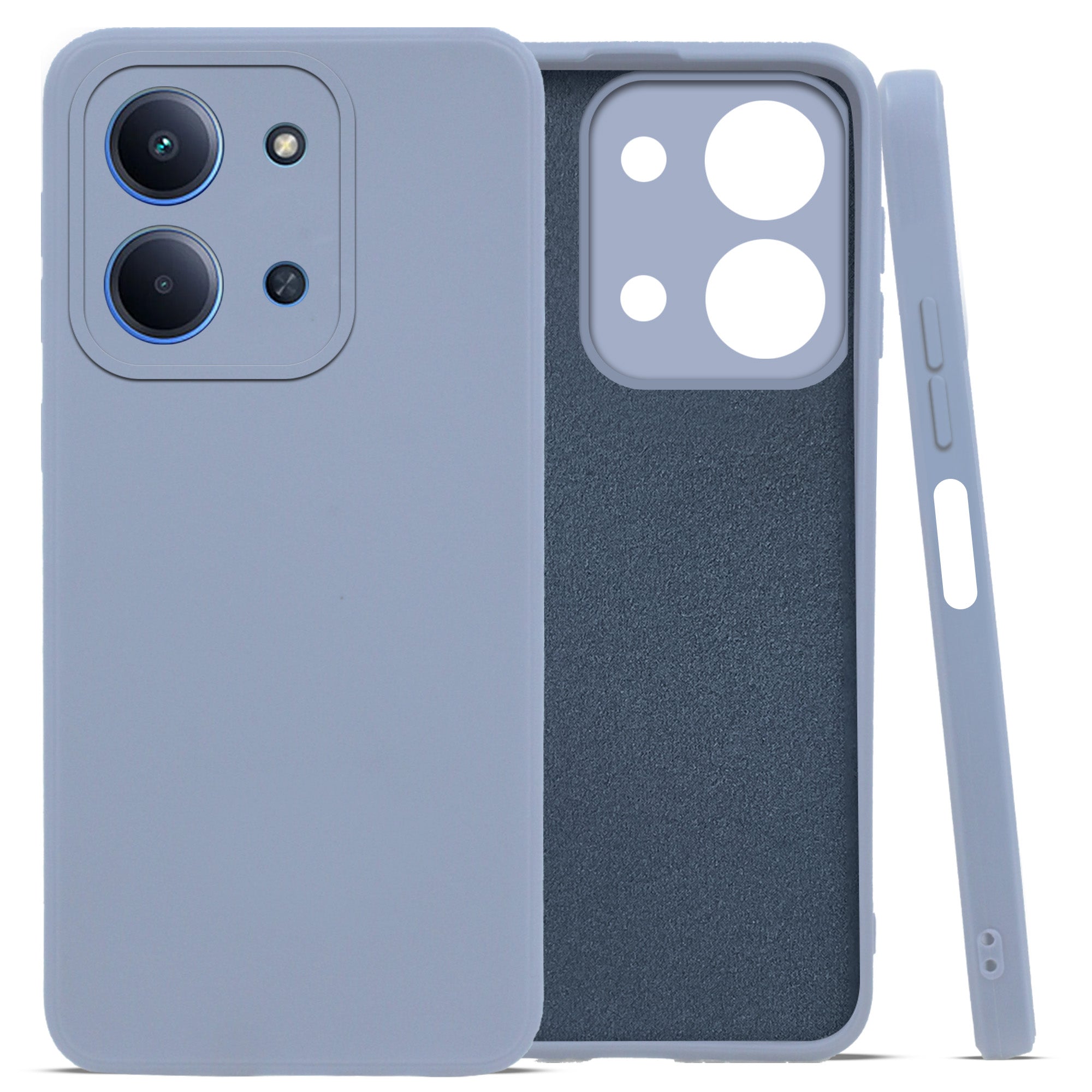 For Poco C85 5G Back Cover Case (Matte Finish Silicone with Inside Fiber Cloth)