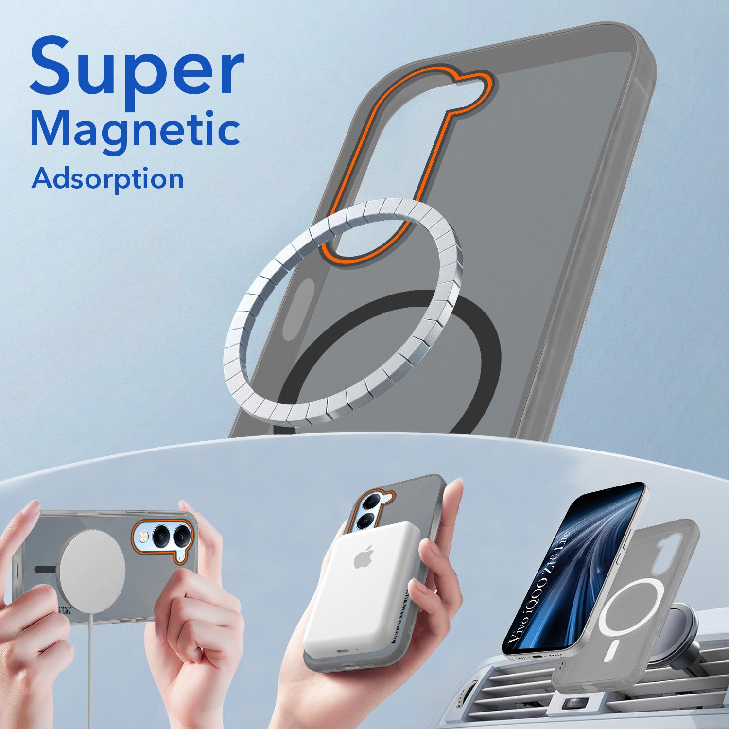 For Vivo iQOO Z10 Lite Back Cover Case (Soft Touch | Camera Bump Protection | MagSafe Compatible | Matte Finish)