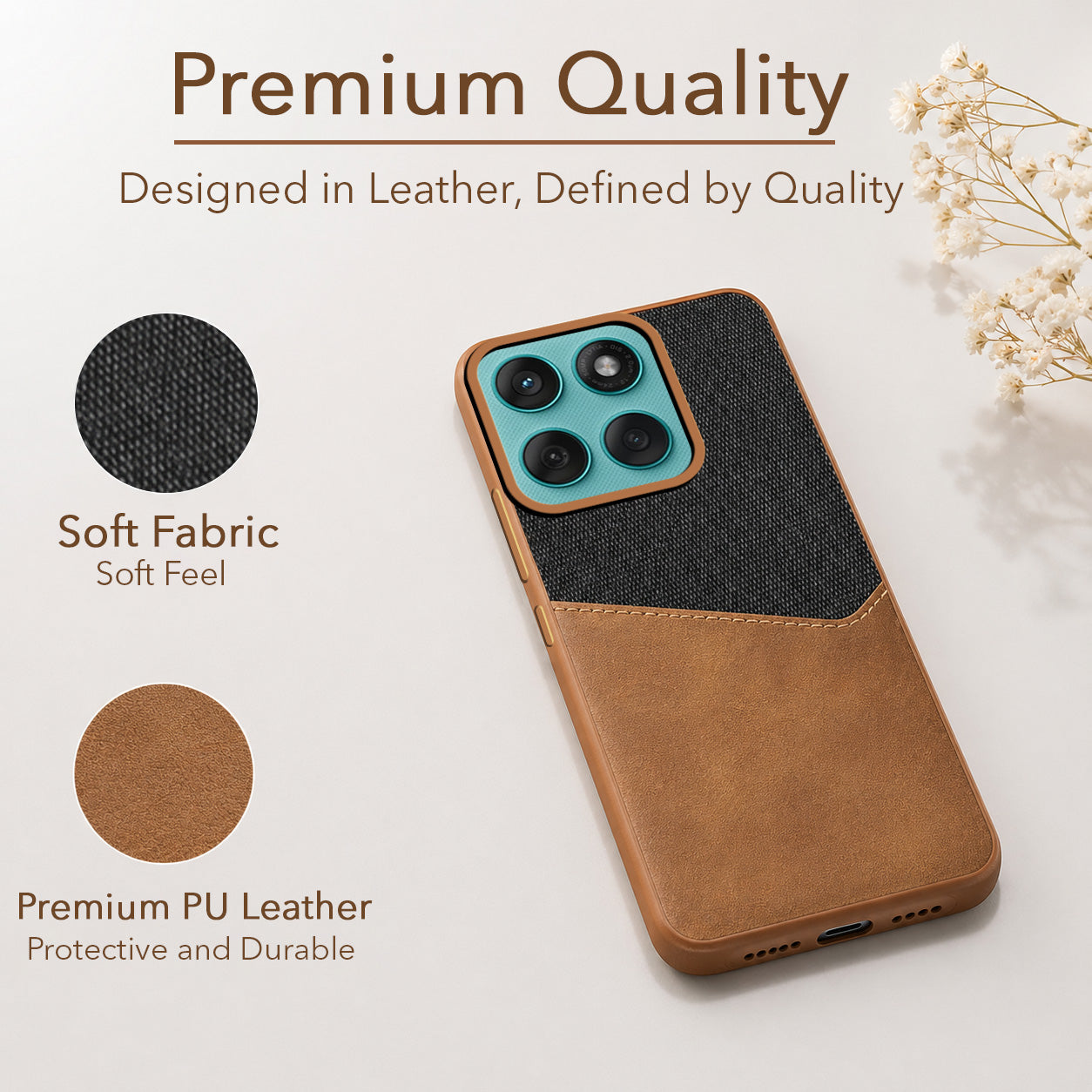 For Motorola Moto Edge 60 Fusion Back Cover Case (Dual PU Leather Stitch | Professional Minimalist | Soft and Flexible)