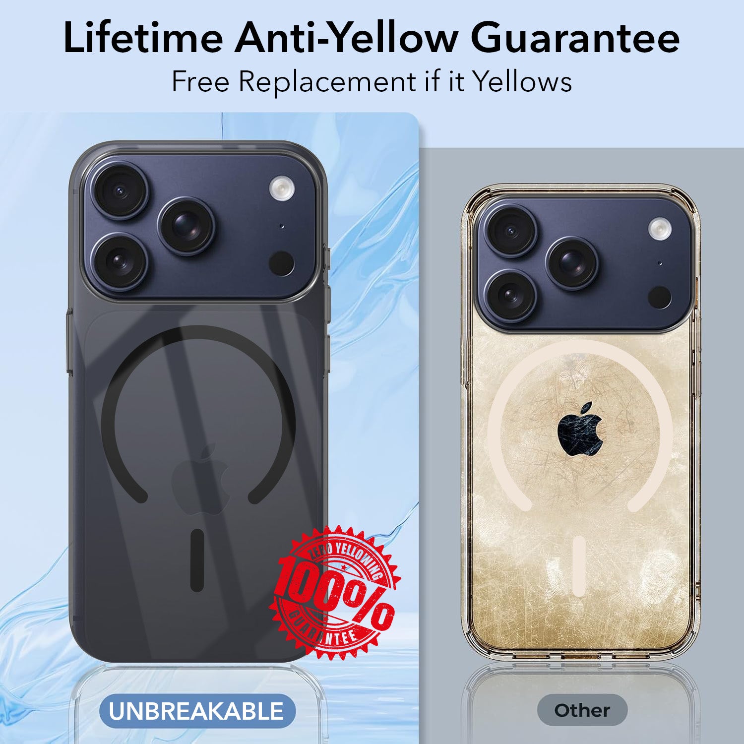 For iPhone 17 Pro | iPhone 18 Pro Back Cover Case Crystal Anti Yellow (MagSafe Wireless Charging Support |Camera Protection Bump)