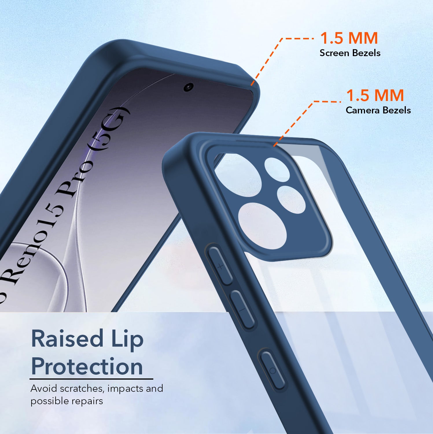 For Oppo Reno15 Pro 5G | Oppo Reno 15 Pro 5G Back Cover Case Ultra-Hybrid (Lifetime Anti Yellow | Anti Scratch | Crystal Clear Shockproof)