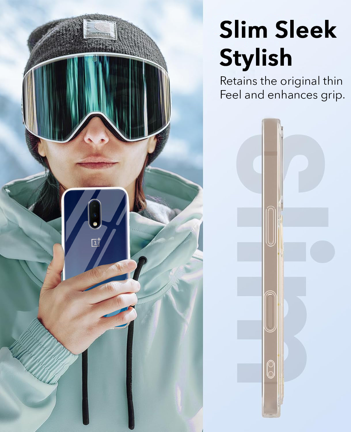 For OnePlus 7 Back Cover Case Lifetime Anti-Yellow Clear (Sleek Hard Crystal | Shockproof and Camera Protection)
