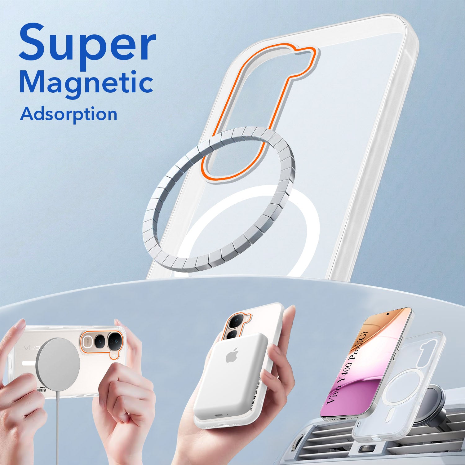 For Vivo Y400 Pro Back Cover Case (Soft Touch | Camera Bump Protection | MagSafe Compatible | Matte Finish)