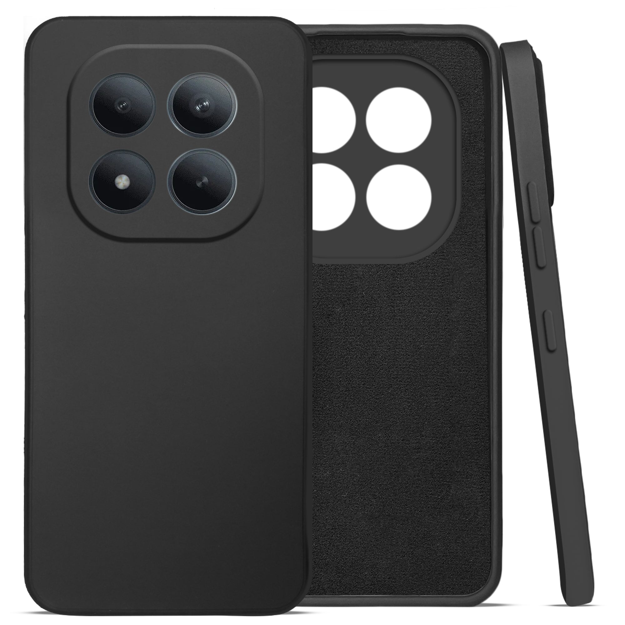 For Xiaomi Redmi Note 15 Pro Plus 5G Back Cover Case (Matte Finish Silicone with Inside Fiber cloth)