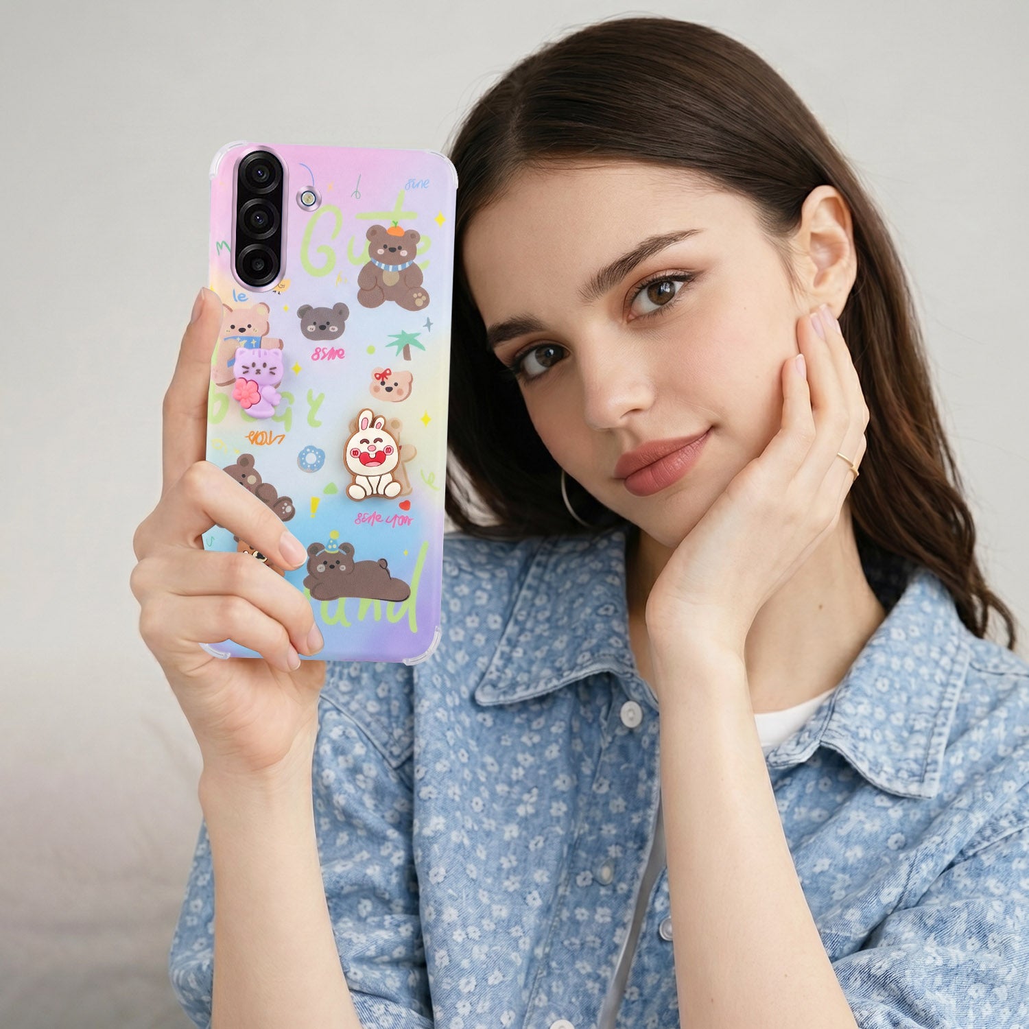 For Samsung Galaxy A17 | Samsung F17 | Samsung M17 5G Back Cover Case (3D Cute Cartoons | Hard Back Side Soft | Matte Premium Finish | HD Printing)