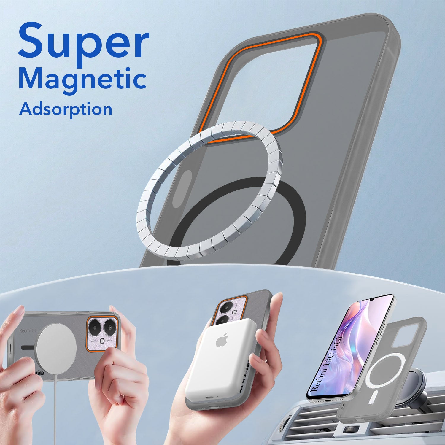 For Xiaomi Redmi 13C 5G Back Cover Case (Soft Touch | Camera Bump Protection | MagSafe Compatible | Matte Finish)
