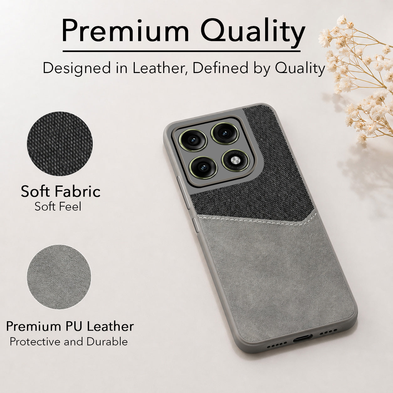 For Motorola Moto Edge 70 Pro Back Cover Case (Dual PU Leather Stitch | Professional Minimalist | Soft and Flexible)