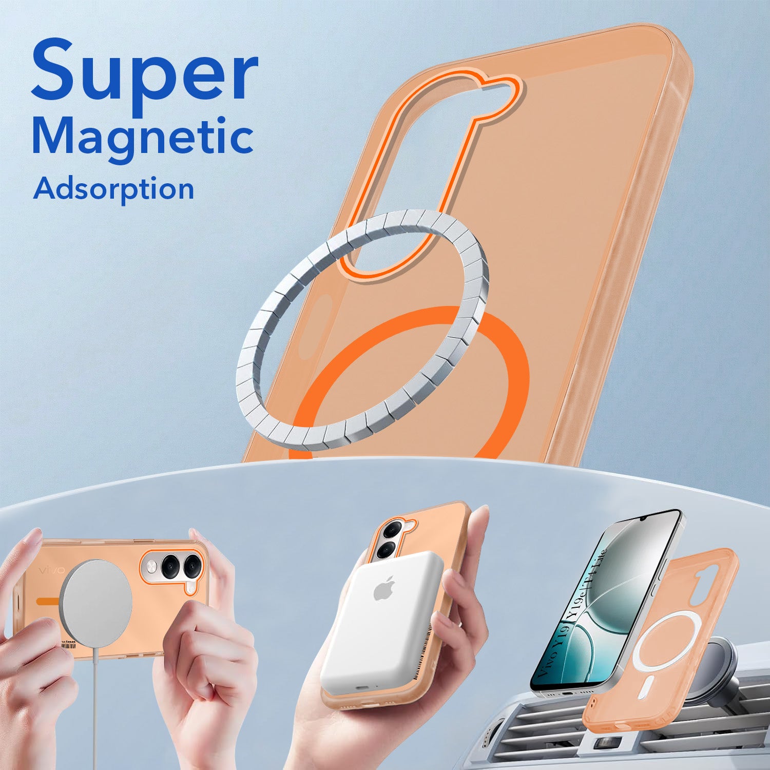 For Vivo Y19 | Vivo Y19e | Vivo T4 Lite Back Cover Case (Soft Touch | Camera Bump Protection | MagSafe Compatible | Matte Finish)