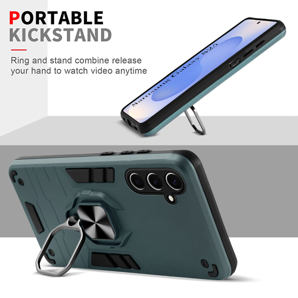 For Samsung Galaxy S25 Back Cover Case (Shockproof Polycarbonate Dual Layer Hybrid Armor)