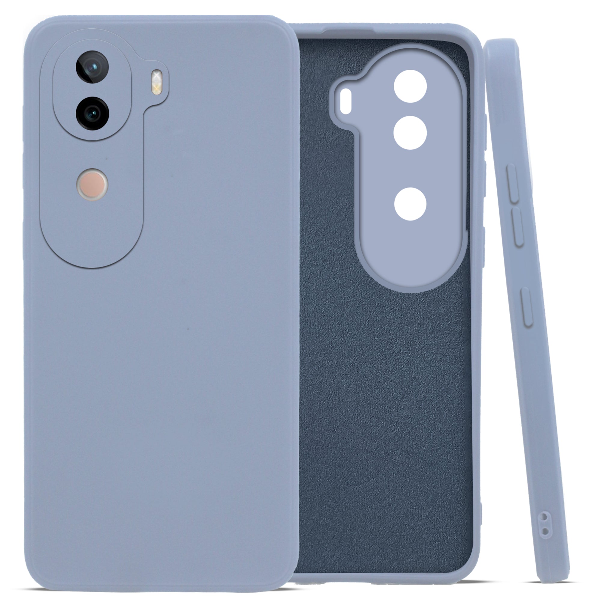 For Vivo V40e Back Cover Case ( Matte Finish Silicone with Inside Fiber cloth)