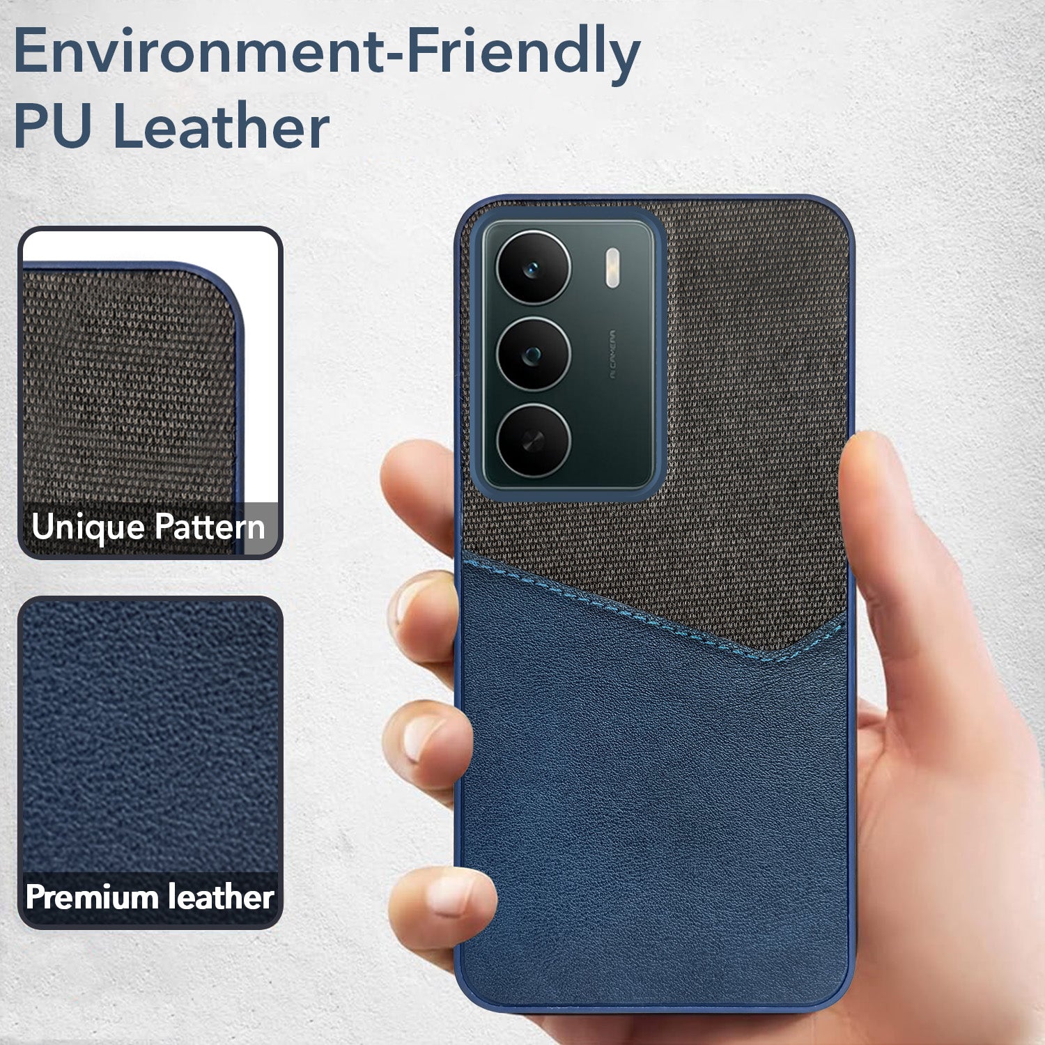 For Realme C75 5G Back Cover Case (Dual PU Leather Stitch | Professional Minimalist | Soft and Flexible)